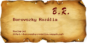 Borovszky Rozália névjegykártya