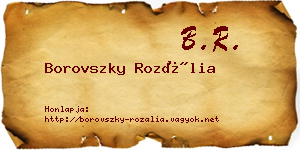 Borovszky Rozália névjegykártya