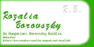 rozalia borovszky business card